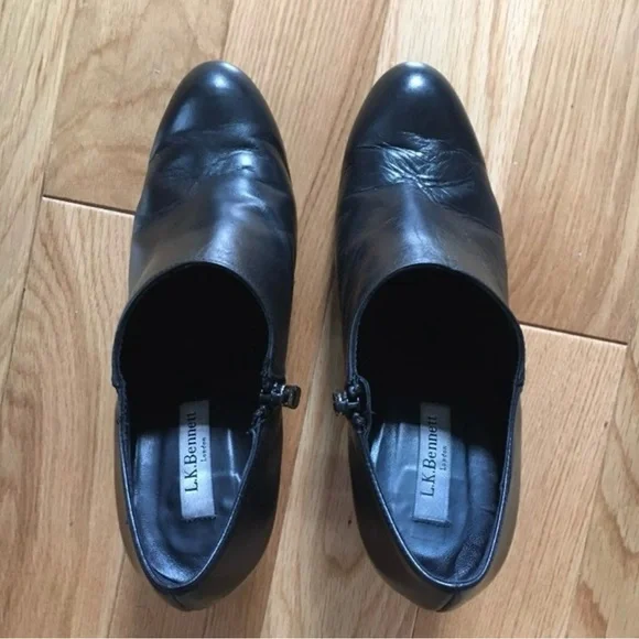 L.K. Bennett Leather Faris Booties in Black, Size 40.5 - Picture 10 of 12